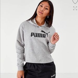 Puma Elevated Essentials Cropped Fleece Hoodie